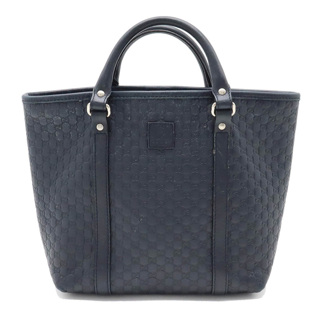 Gucci Microguccissima Handbag Tote Bag Leather Navy Blue
